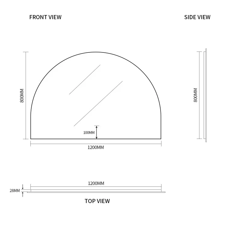 Arched Touchless 1200 x 800 LED Mirror - Three Light Temperatures - Image 7