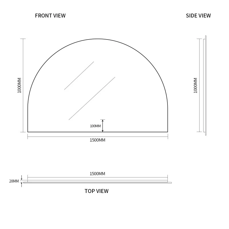 Arched Touchless 1500 x 1000 LED Mirror - Three Light Temperatures - Image 6