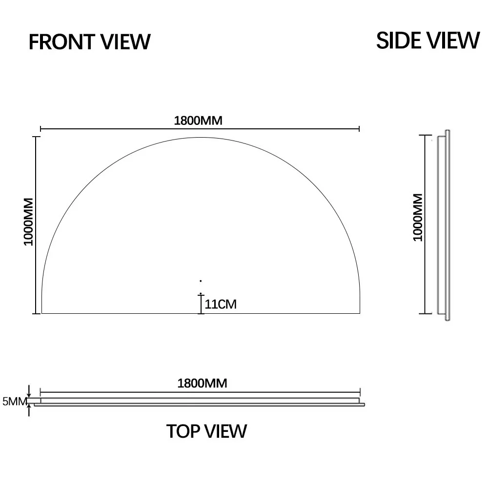 Arched Touchless 1800 x 1000 LED Mirror - Three Light Temperatures - Image 6