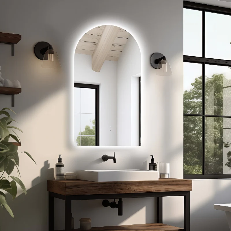 Arched Touchless 500 x 900 LED Mirror - Three Light Temperatures - Image 3