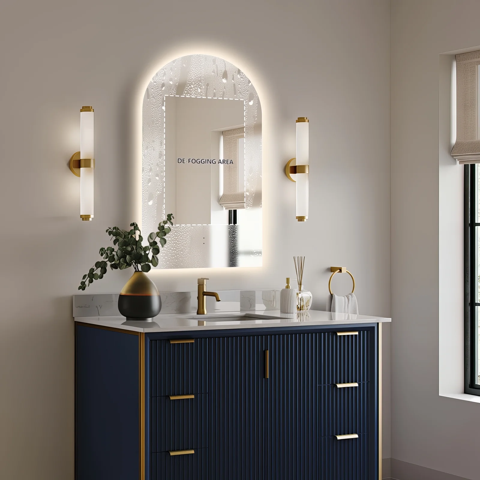 Arched Touchless 500 x 900 LED Mirror - Three Light Temperatures - Image 6