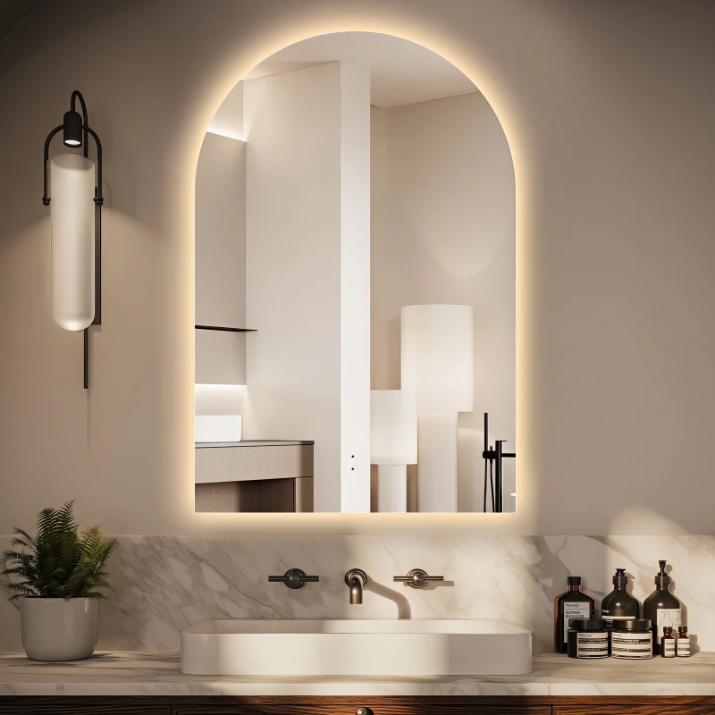 Arched Touchless 600 x 900 LED Mirror - Three Light Temperatures
