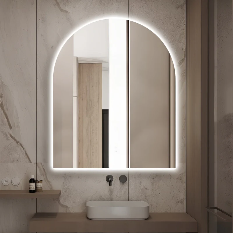 Arched Touchless 900 x 1100 LED Mirror - Three Light Temperatures - Image 2