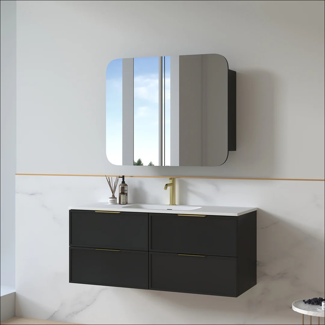 Ashford 1200mm Matte Black Shaker Wall Hung Vanity - Image 5