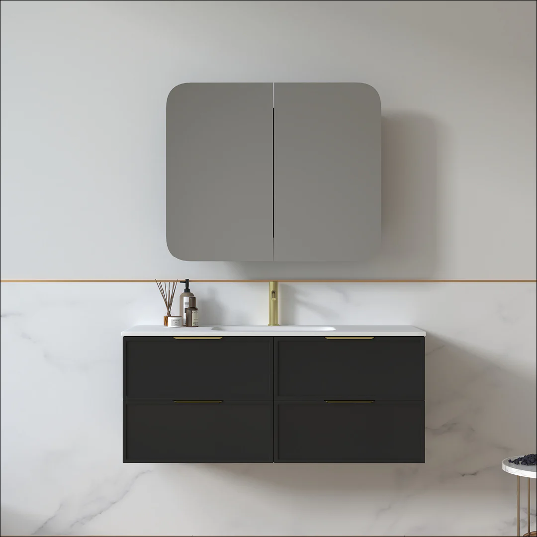 Ashford 1200mm Matte Black Shaker Wall Hung Vanity - Image 6