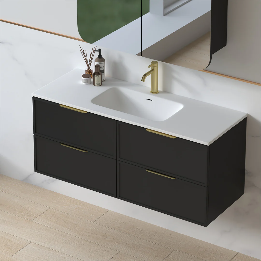 Ashford 1200mm Matte Black Shaker Wall Hung Vanity - Image 8