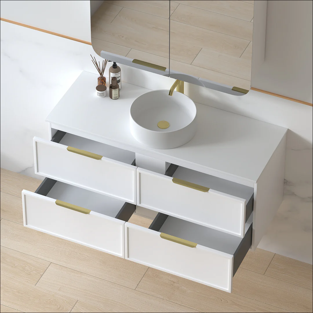 Ashford 1200mm Matte White Shaker Wall Hung Vanity - Image 3