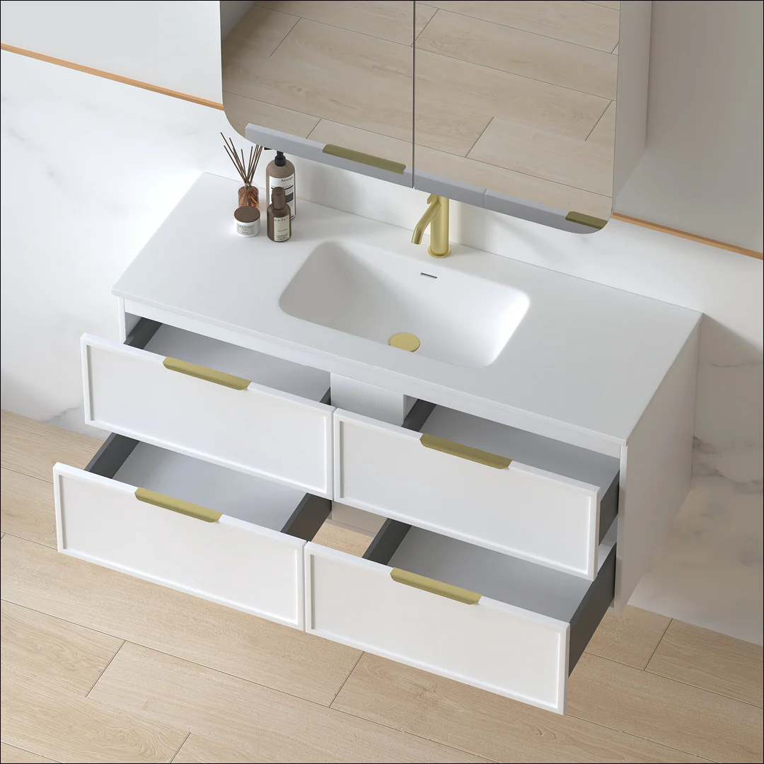 Ashford 1200mm Matte White Shaker Wall Hung Vanity - Image 6