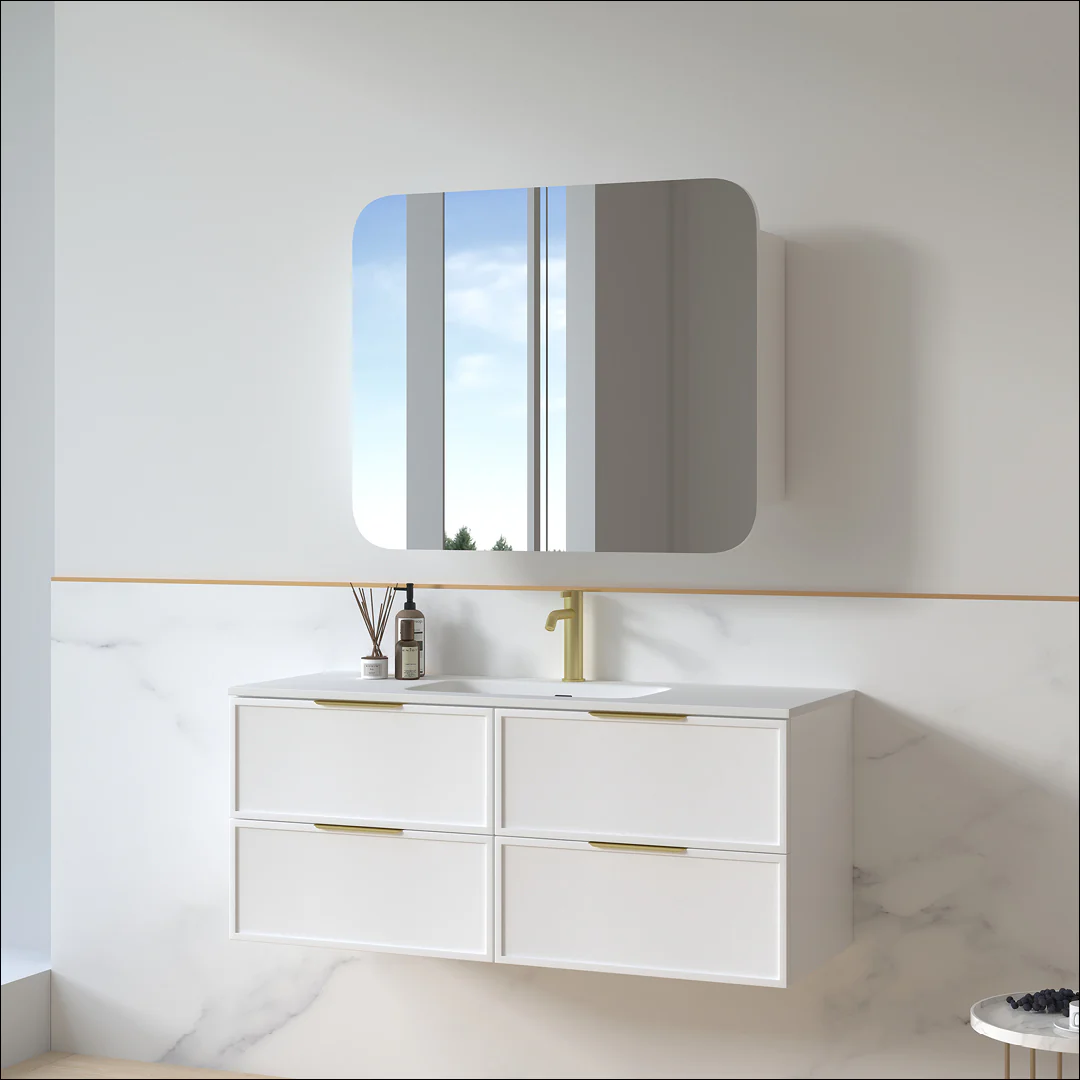 Ashford 1200mm Matte White Shaker Wall Hung Vanity - Image 7