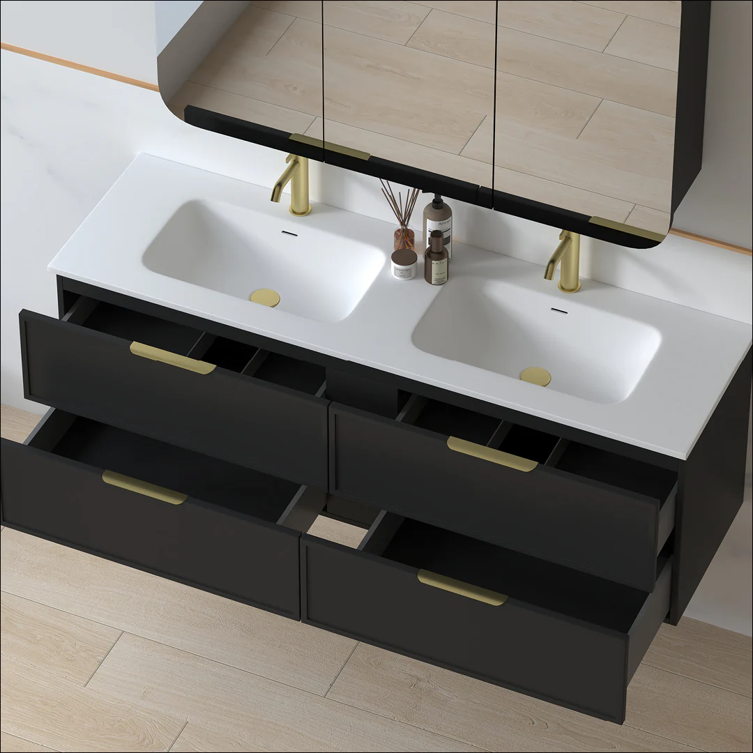 Ashford 1500mm Matte Black Shaker Wall Hung Vanity - Image 10