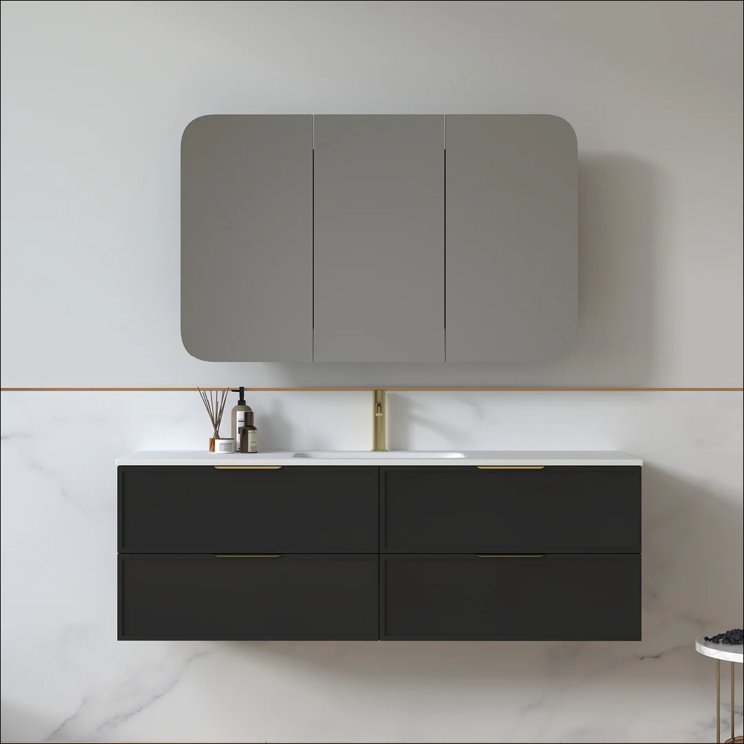 Ashford 1500mm Matte Black Shaker Wall Hung Vanity - Image 6