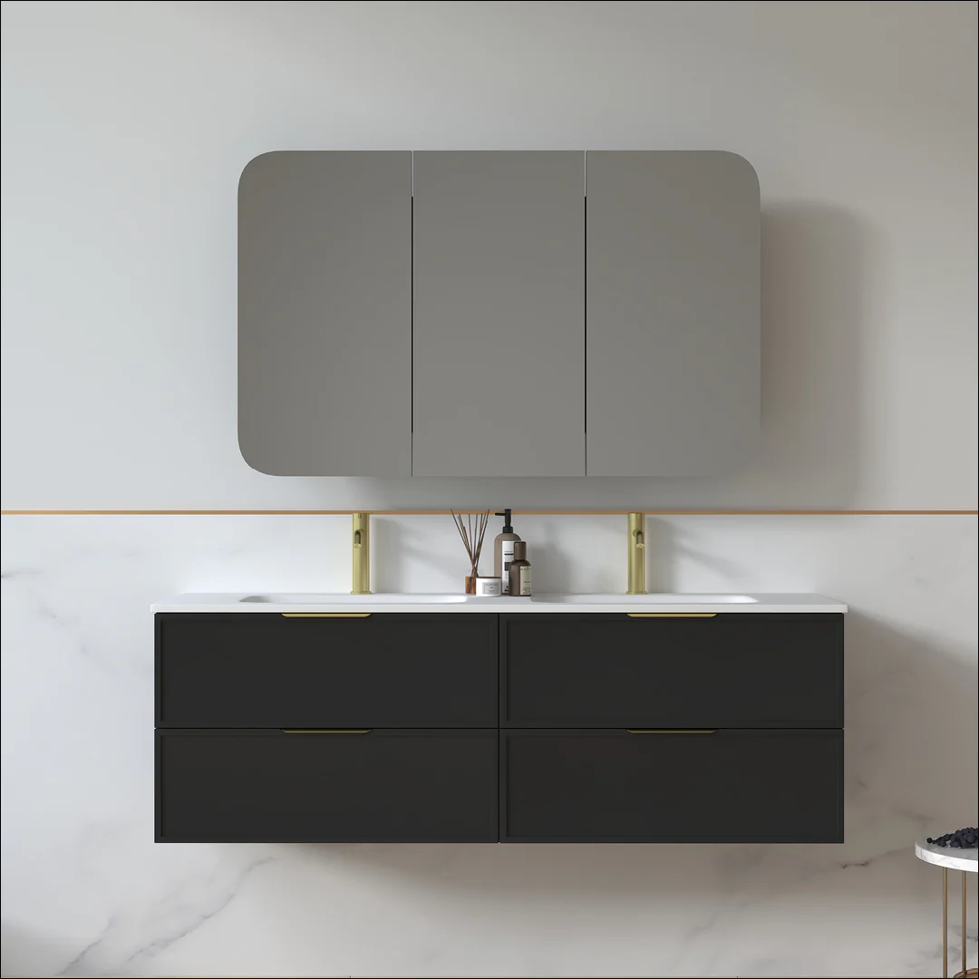 Ashford 1500mm Matte Black Shaker Wall Hung Vanity - Image 7