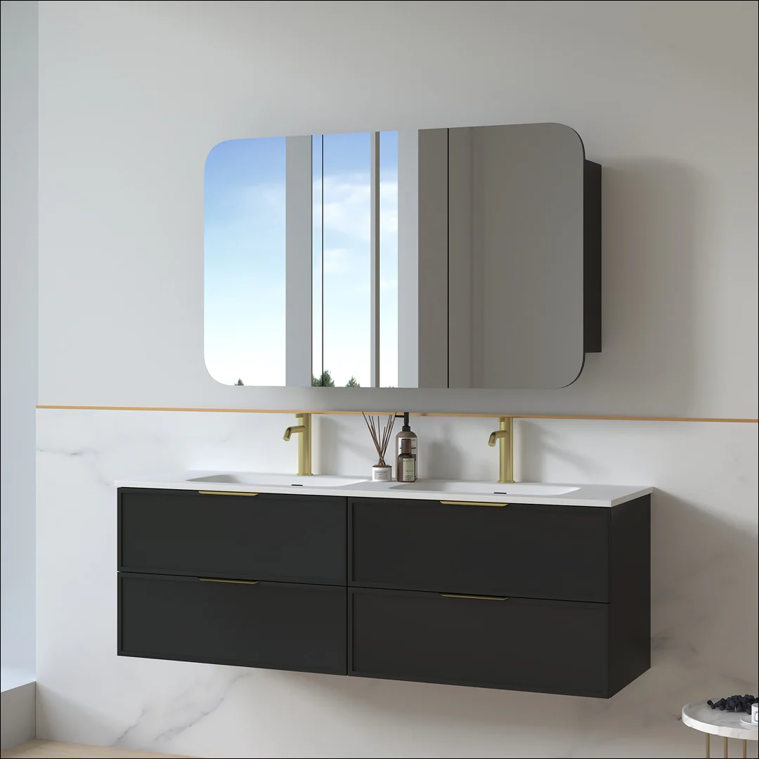 Ashford 1500mm Matte Black Shaker Wall Hung Vanity - Image 8