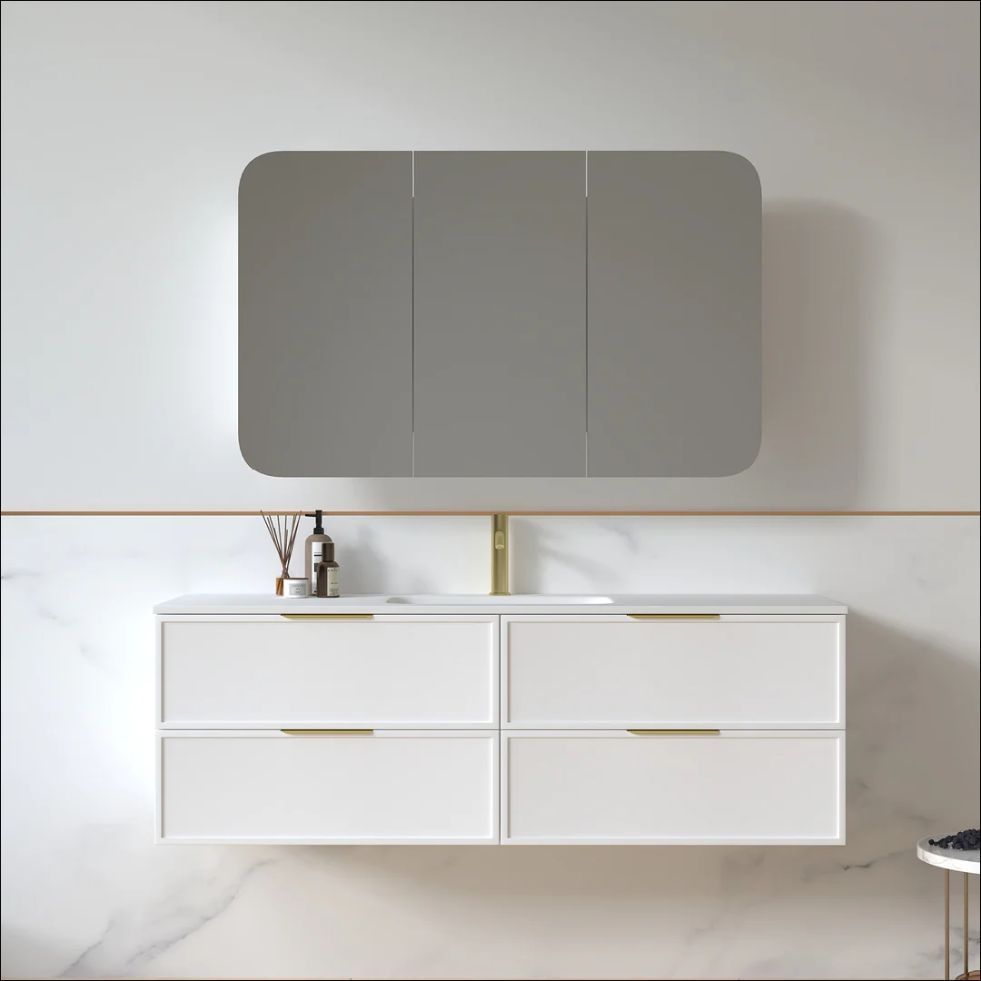 Ashford 1500mm Matte White Shaker Wall Hung Vanity - Image 4