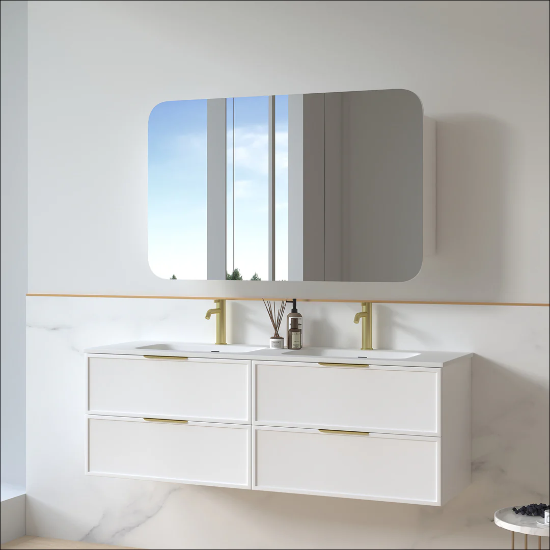 Ashford 1500mm Matte White Shaker Wall Hung Vanity - Image 5