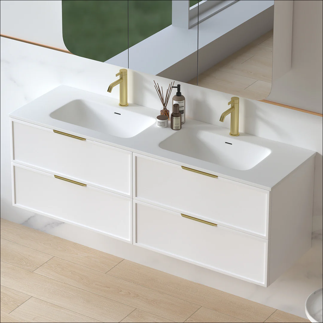 Ashford 1500mm Matte White Shaker Wall Hung Vanity - Image 6