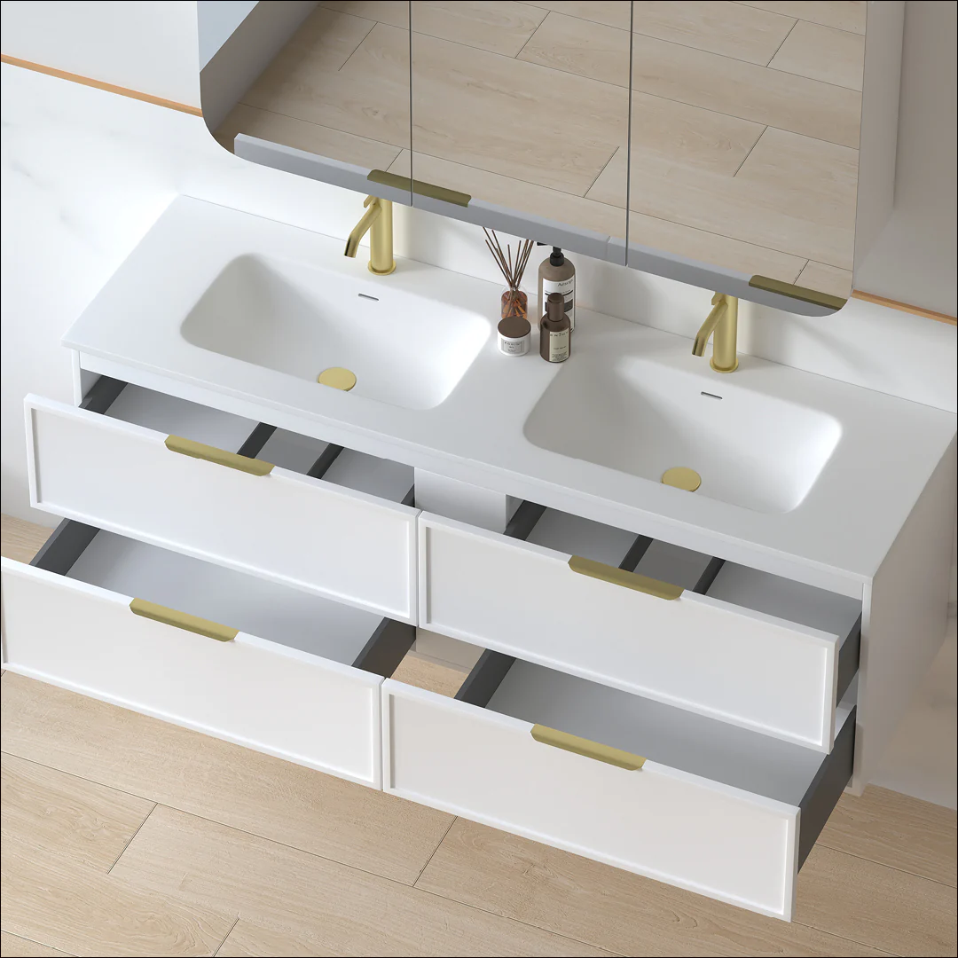 Ashford 1500mm Matte White Shaker Wall Hung Vanity - Image 7