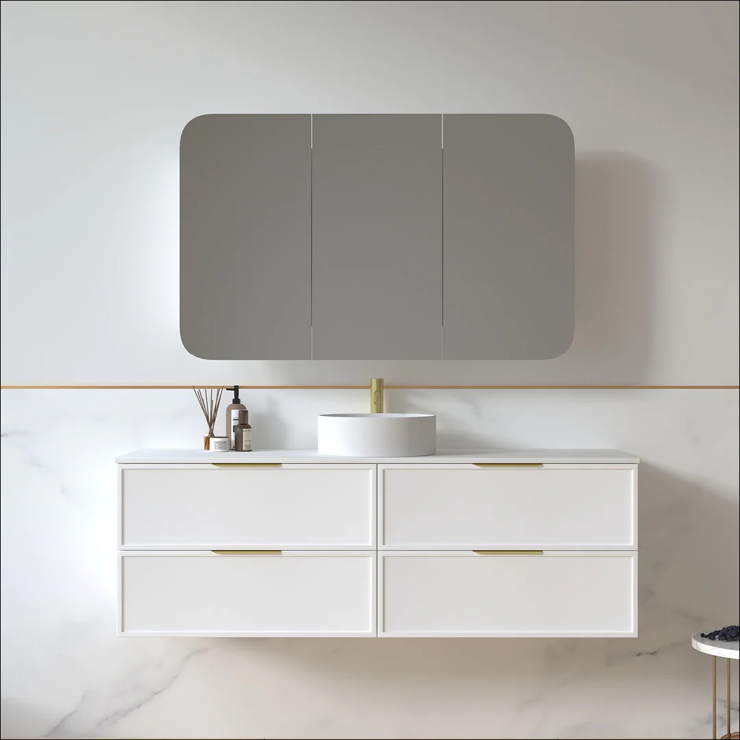 Ashford 1500mm Matte White Shaker Wall Hung Vanity - Image 8