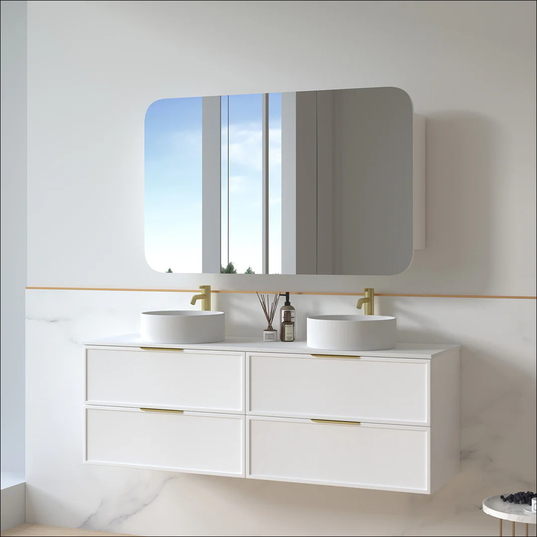 Ashford 1500mm Matte White Shaker Wall Hung Vanity - Image 9
