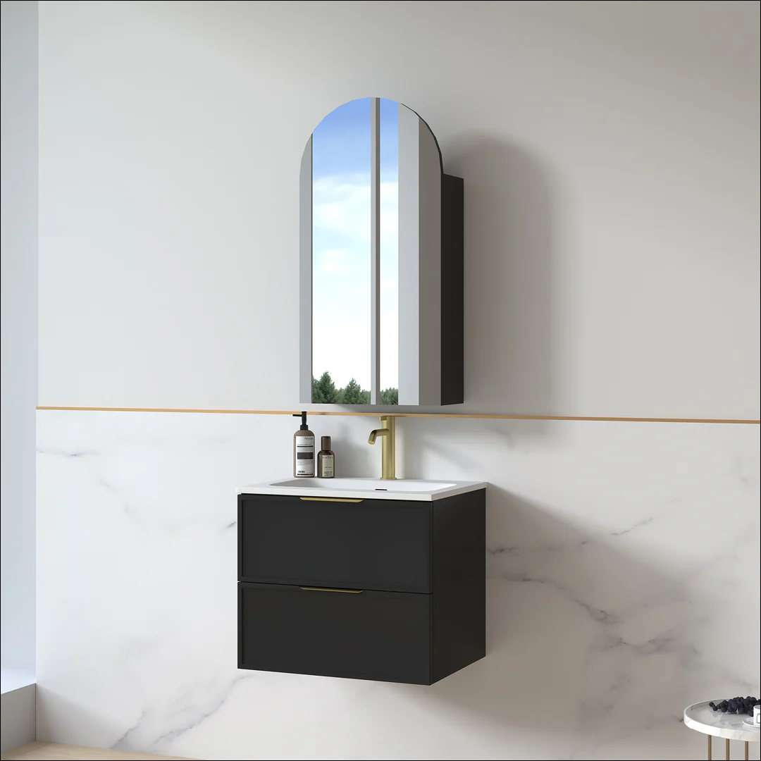 Ashford 600mm Matte Black Shaker Wall Hung Vanity - Image 6