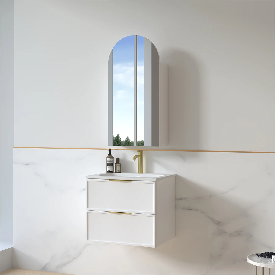 Ashford 600mm Matte White Shaker Wall Hung Vanity - Image 6