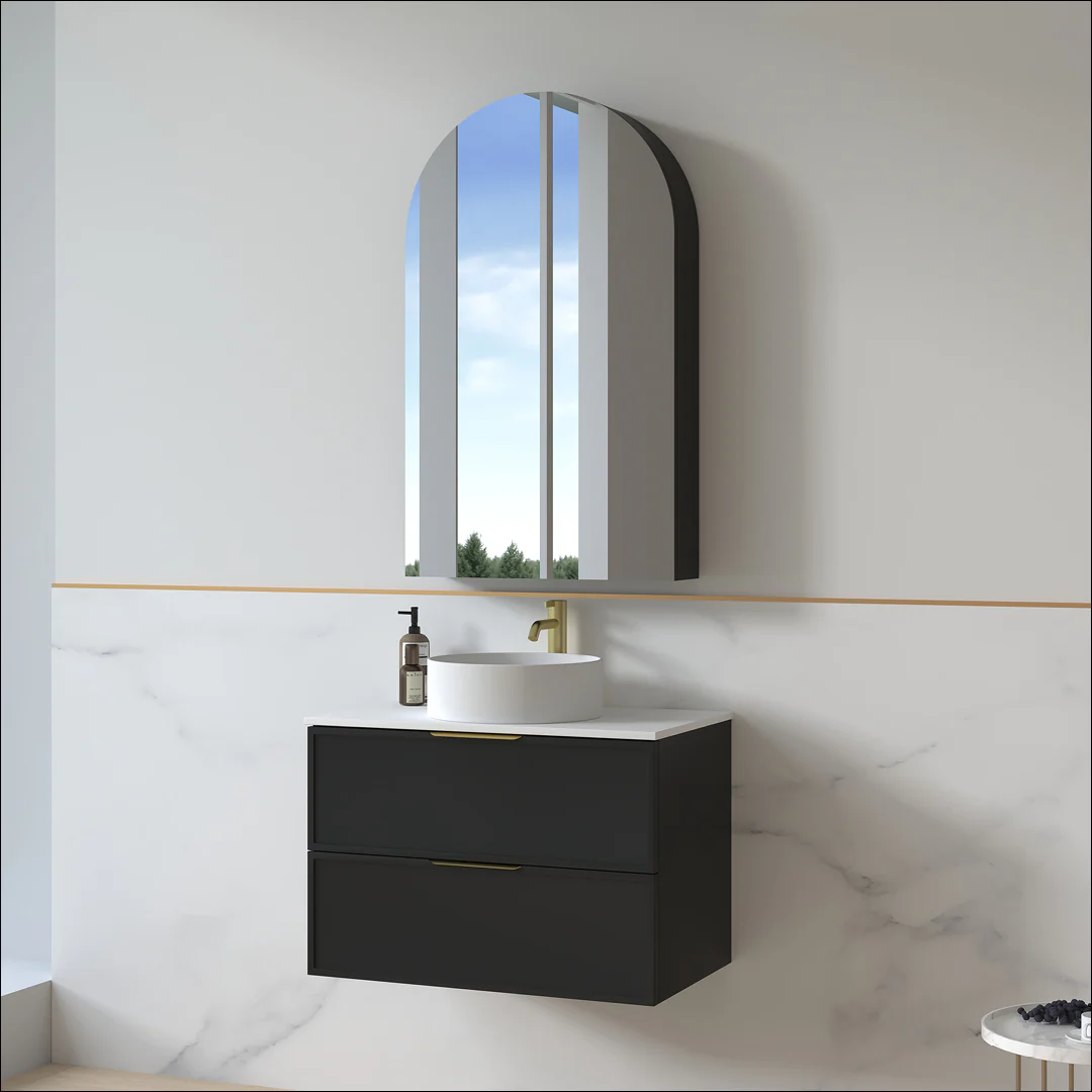 Ashford 750mm Matte Black Shaker Wall Hung Vanity - Image 4