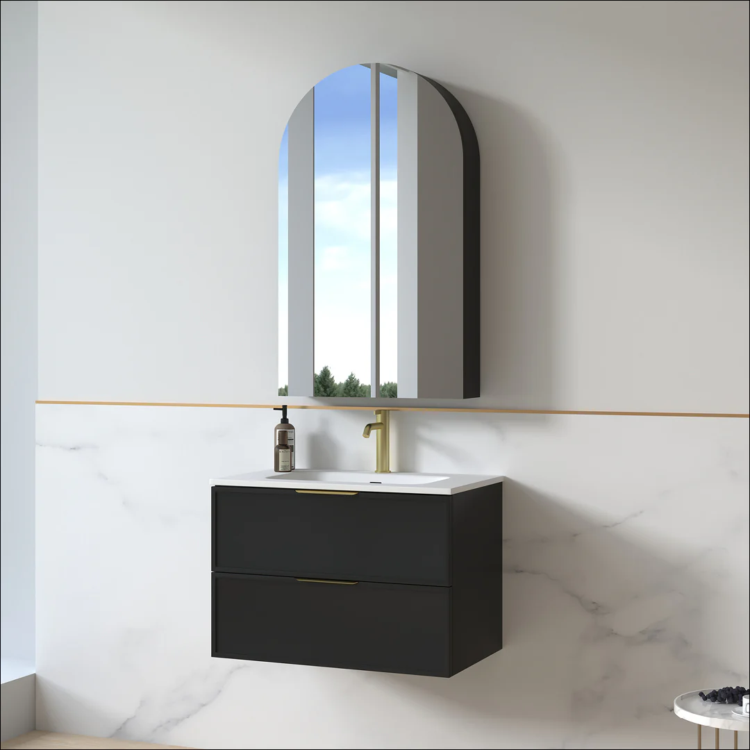 Ashford 750mm Matte Black Shaker Wall Hung Vanity - Image 8