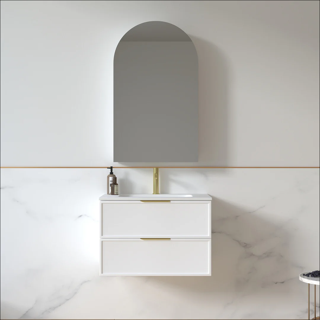 Ashford 750mm Matte White Shaker Wall Hung Vanity - Image 4