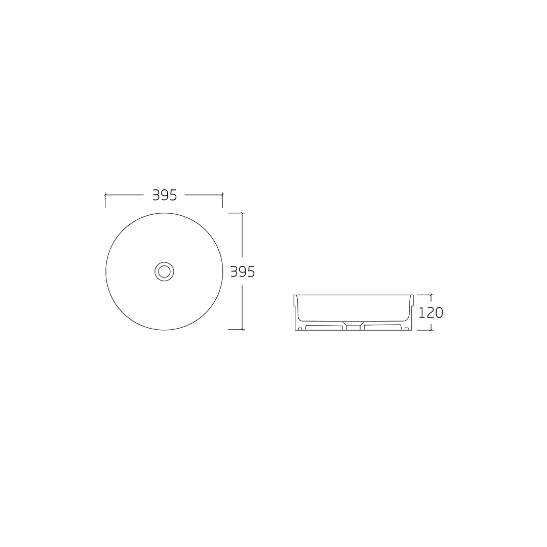 Ava 395 Gloss White Round Semi Insert Basin - Image 2