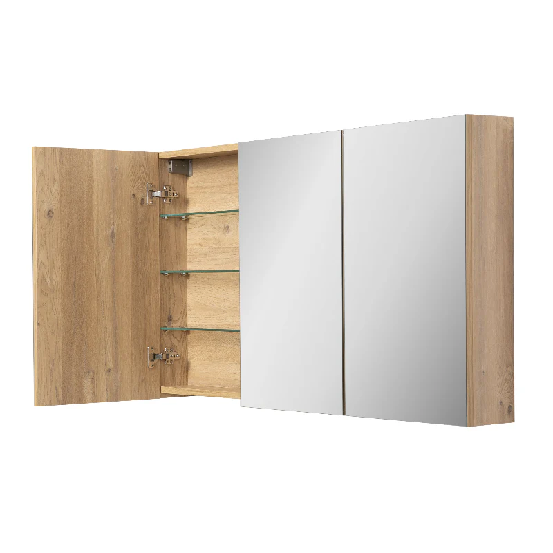 Avia 1200mm Natural Oak Shaving Cabinet - Image 2