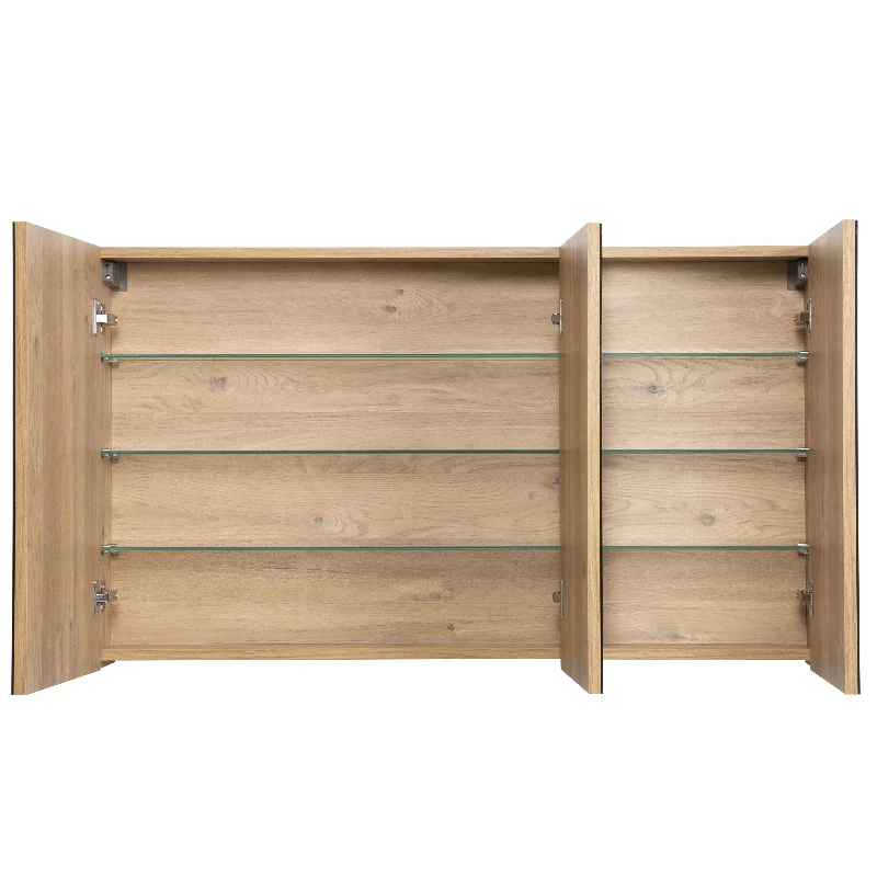 Avia 1200mm Natural Oak Shaving Cabinet - Image 3