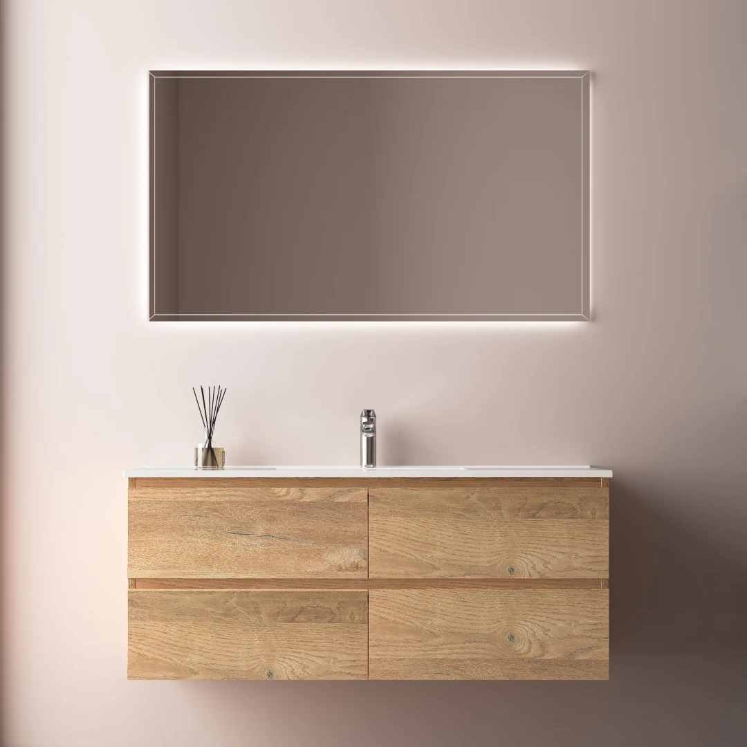 Avia 1200mm Natural Oak Wall Hung Vanity - Image 2