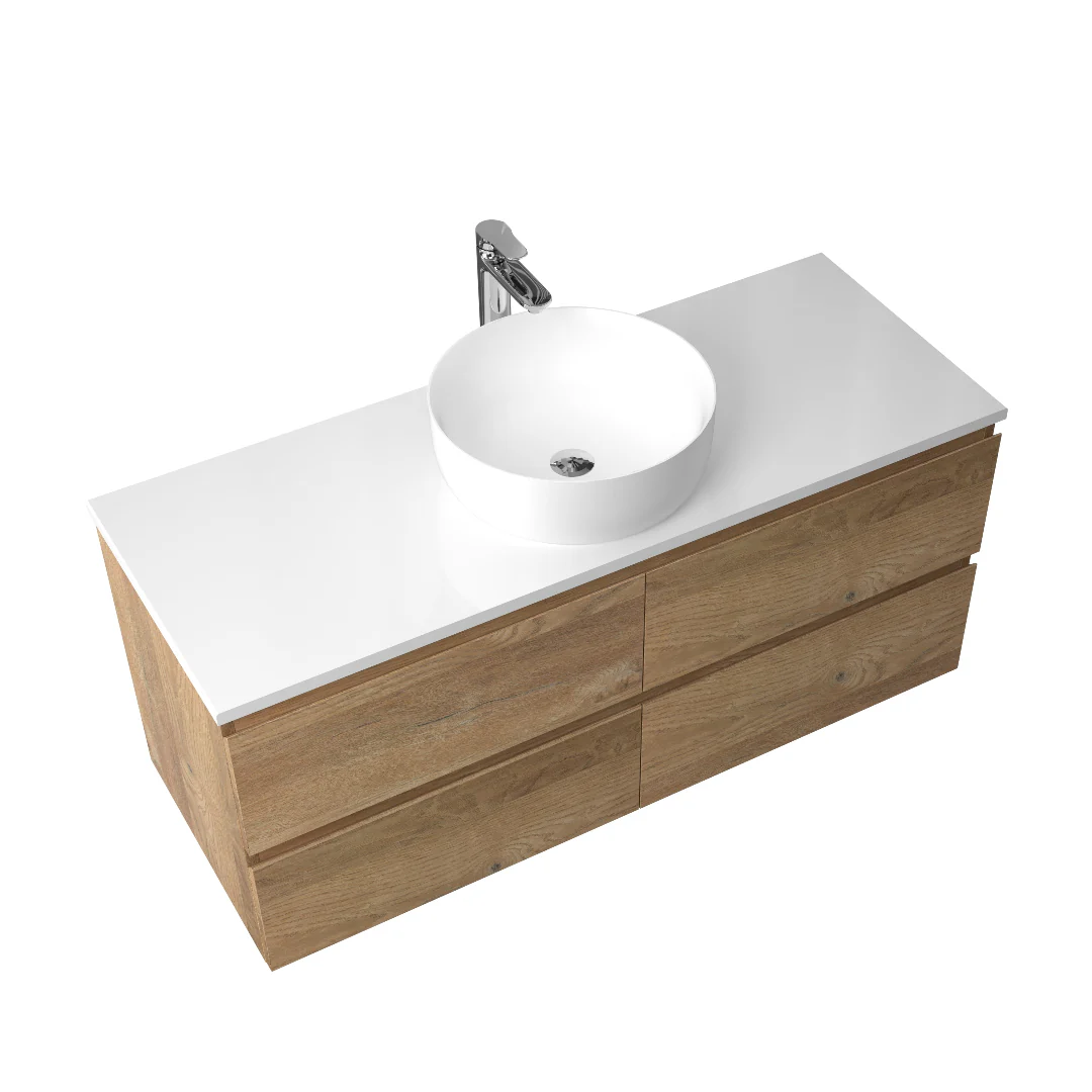 Avia 1200mm Natural Oak Wall Hung Vanity - Image 3