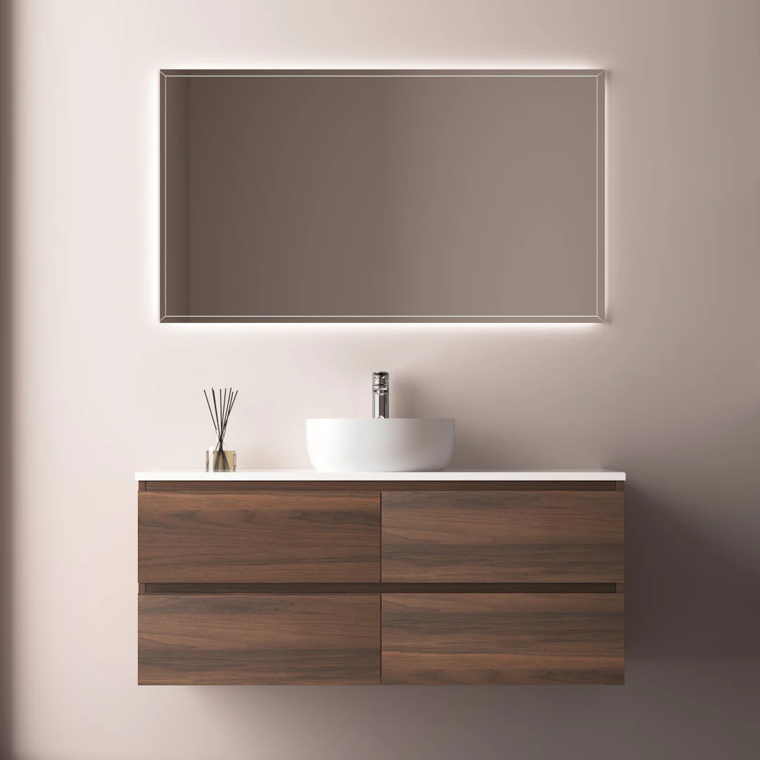 Avia 1200mm Walnut Single Wall Hung Vanity