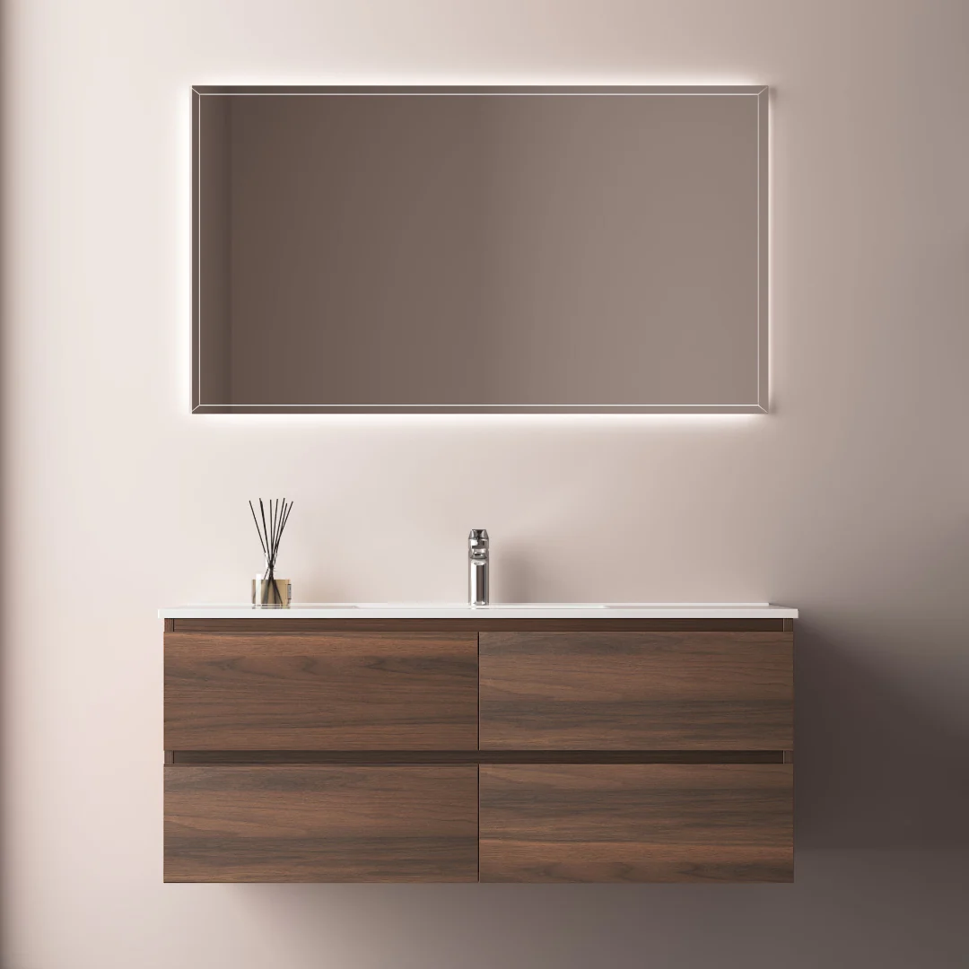 Avia 1200mm Walnut Single Wall Hung Vanity - Image 2