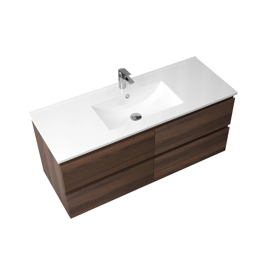 Avia 1200mm Walnut Single Wall Hung Vanity - Image 3