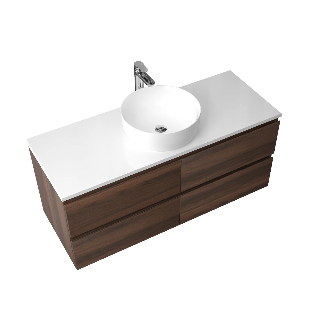 Avia 1200mm Walnut Single Wall Hung Vanity - Image 4