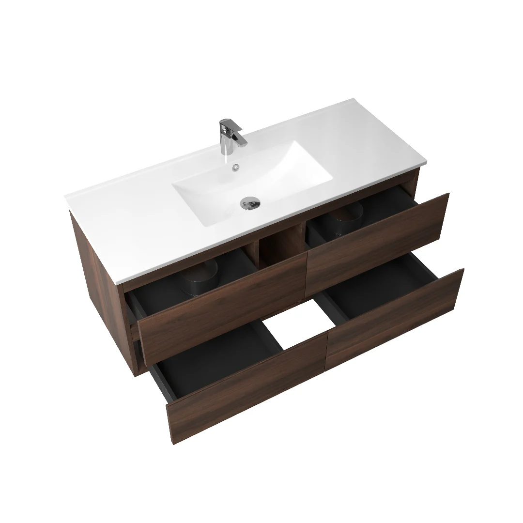 Avia 1200mm Walnut Single Wall Hung Vanity - Image 5