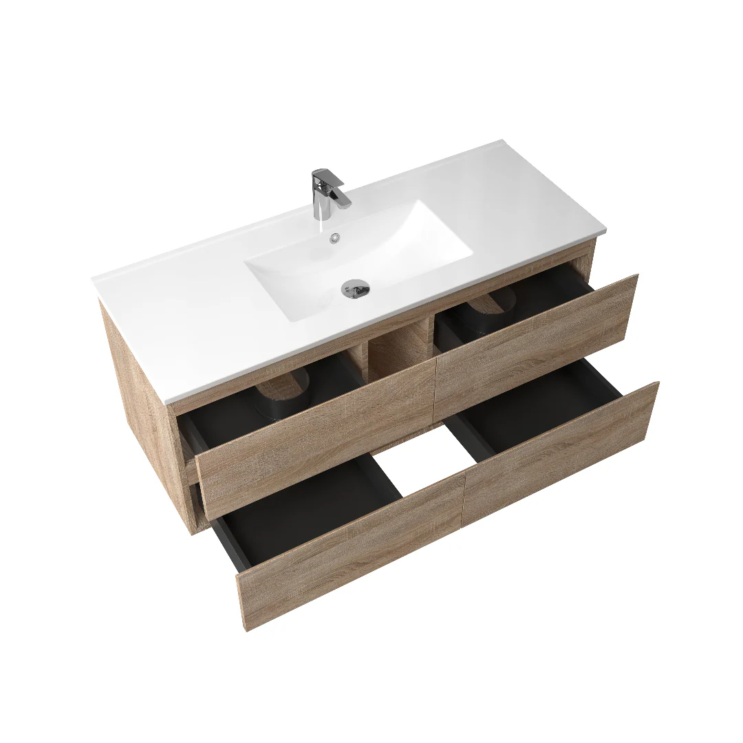 Avia 1200mm White Oak Wall Hung Vanity - Image 3