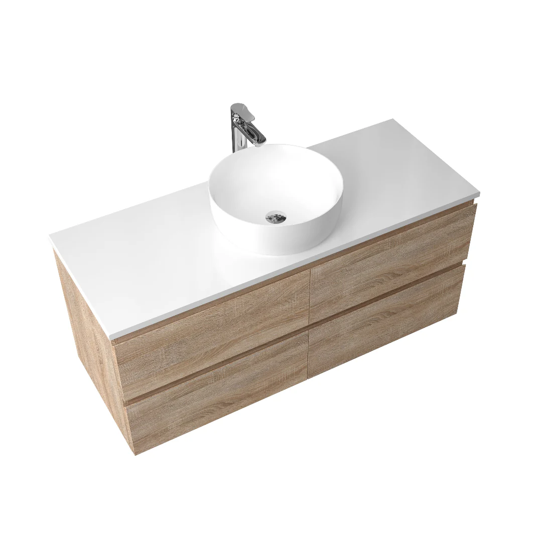 Avia 1200mm White Oak Wall Hung Vanity - Image 4