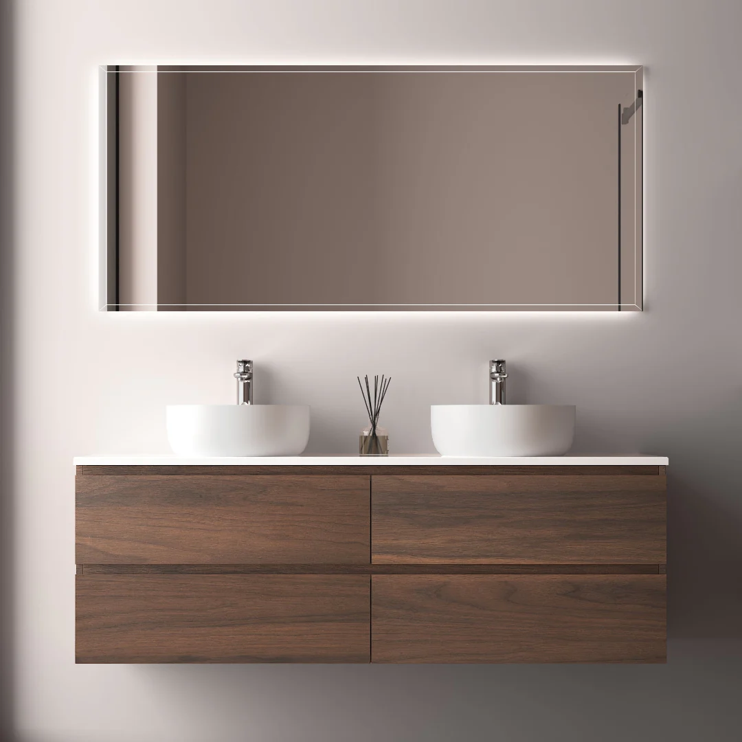 Avia 1500mm Double Walnut Wall Hung Vanity