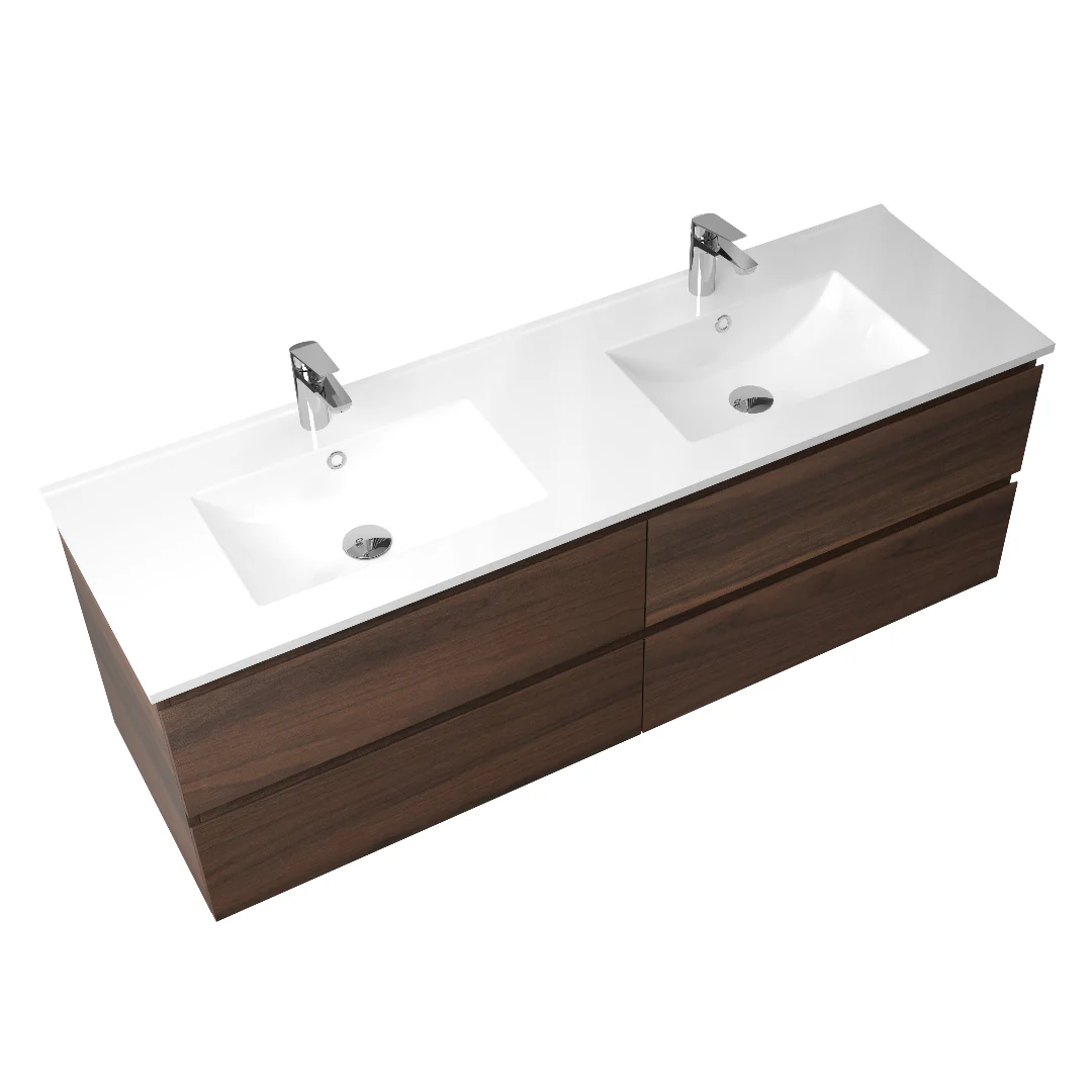 Avia 1500mm Double Walnut Wall Hung Vanity - Image 3