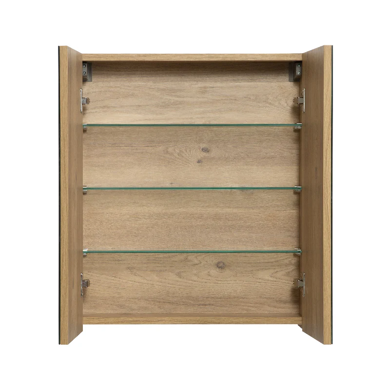 Avia 600mm Natural Oak Shaving Cabinet - Image 3