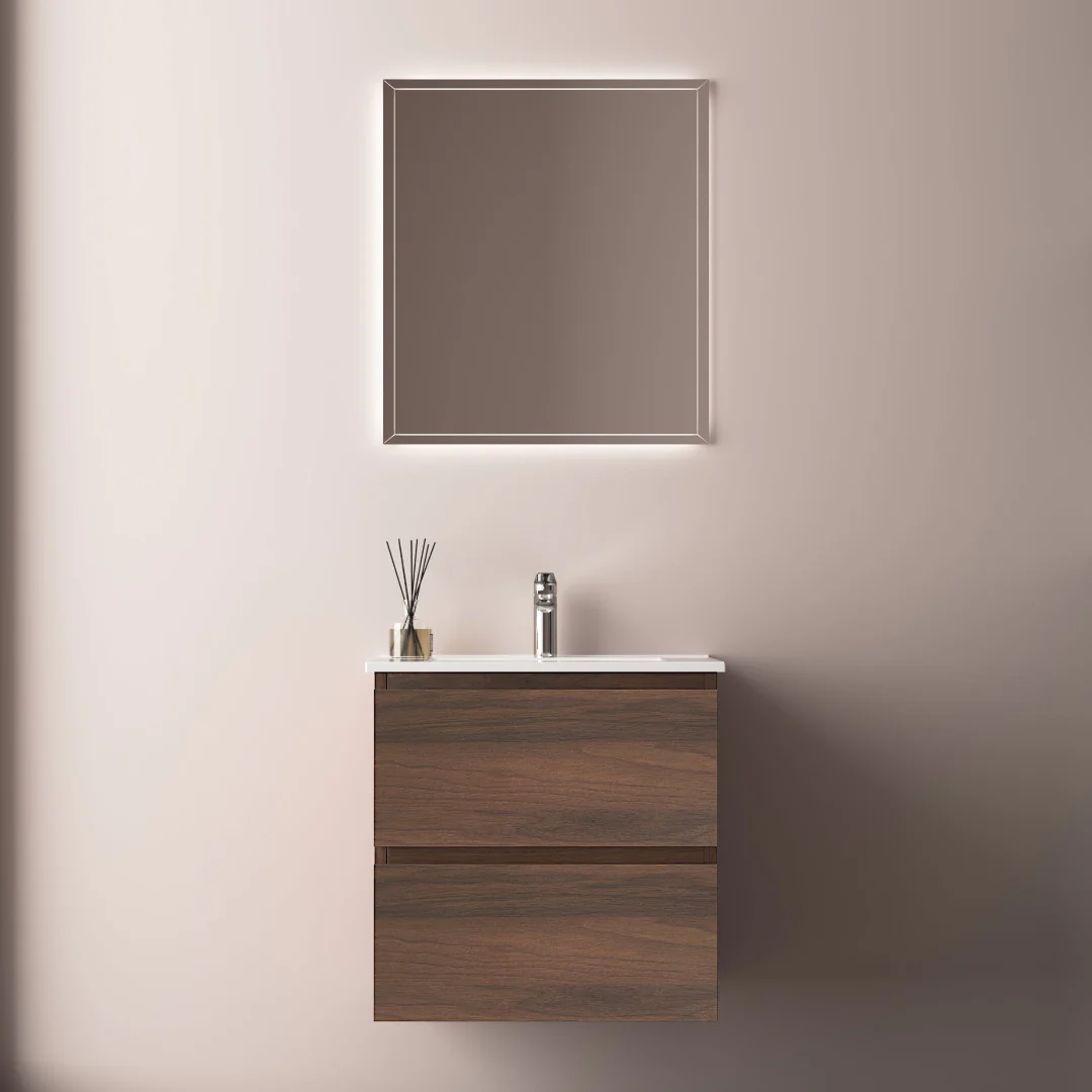 Avia 600mm Walnut Wall Hung Vanity - Image 2