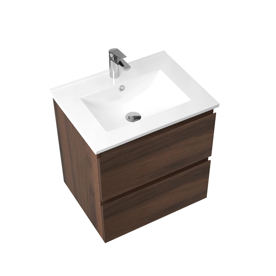 Avia 600mm Walnut Wall Hung Vanity - Image 4