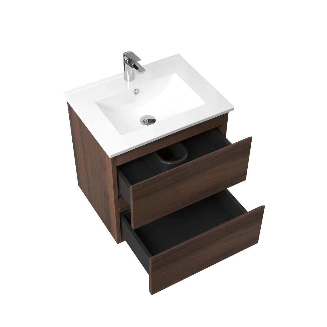 Avia 600mm Walnut Wall Hung Vanity - Image 6