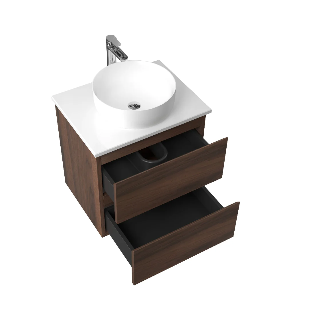 Avia 600mm Walnut Wall Hung Vanity - Image 7