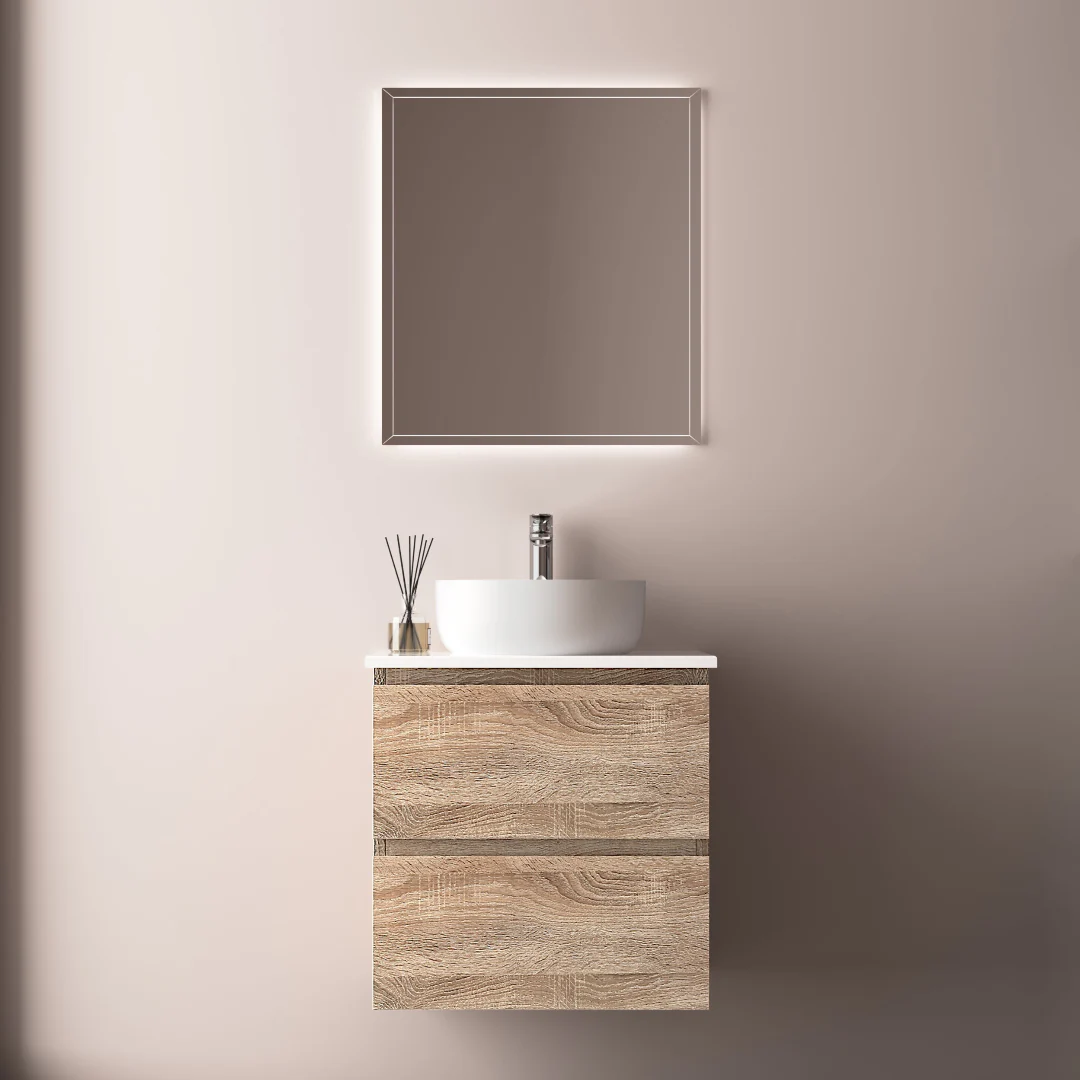 Avia 600mm White Oak Wall Hung Vanity