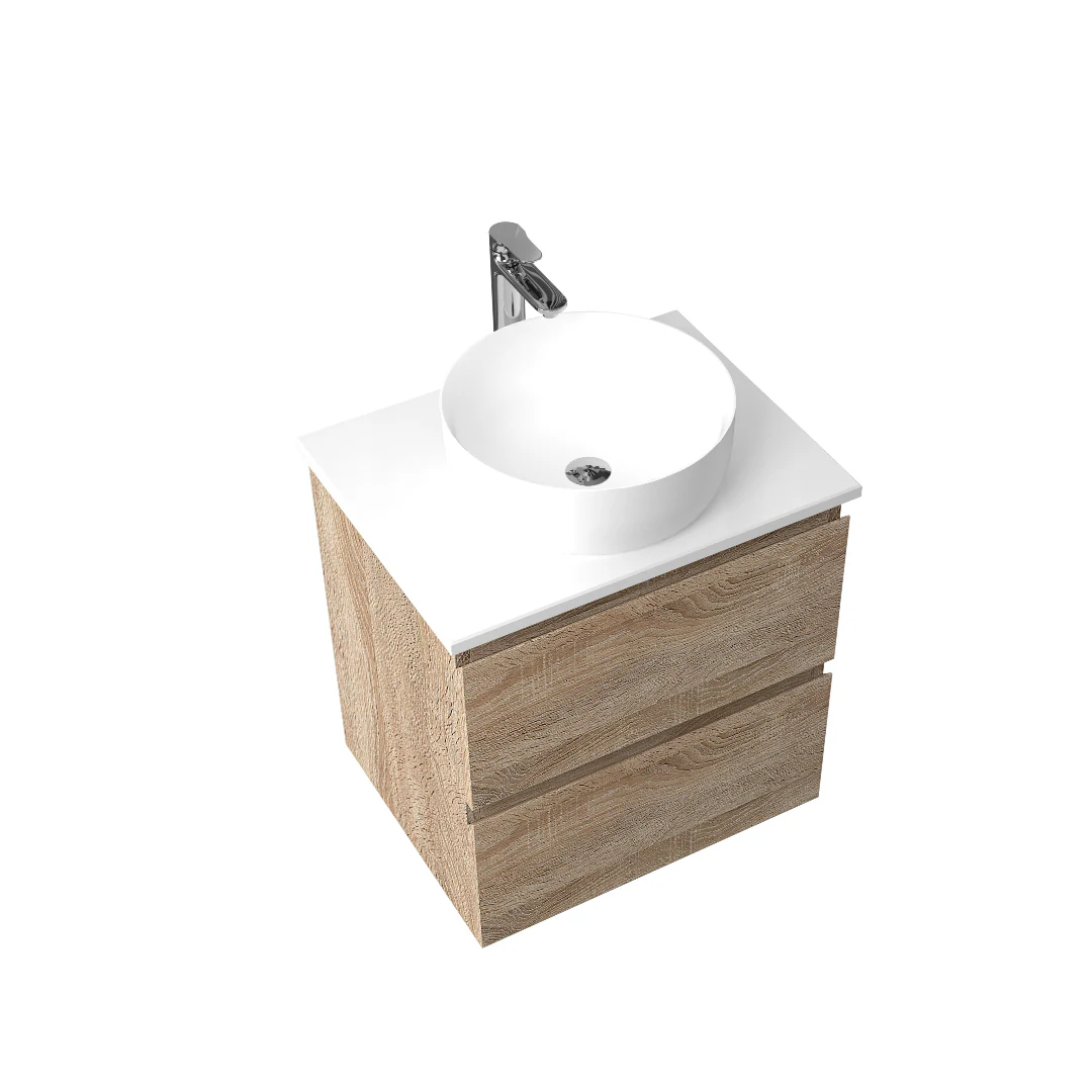 Avia 600mm White Oak Wall Hung Vanity - Image 3
