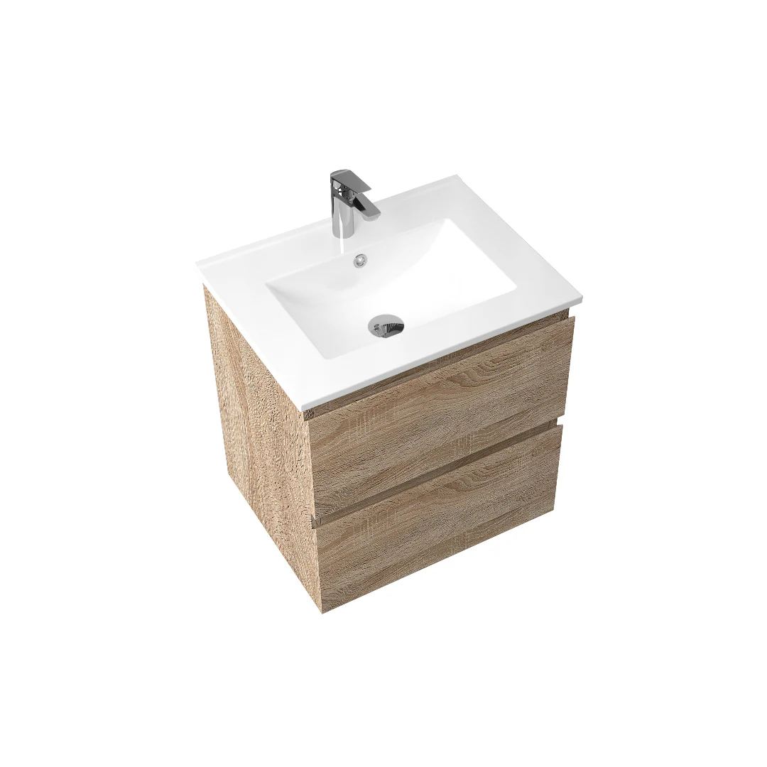 Avia 600mm White Oak Wall Hung Vanity - Image 6